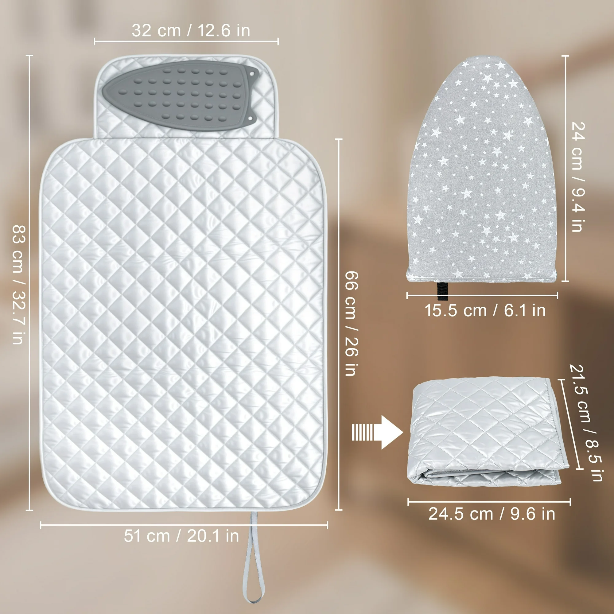 Portable 2-in-1 Ironing Mat and Heat Glove - Image 2